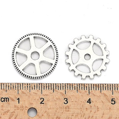 Metal Alloy Steampunk Gear Charms Connectors Cog Pendants TIBEP-X0021-01AS-LF-1