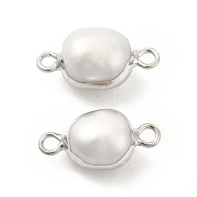 Natural Pearl Connector Charms PEAR-P004-50P-1