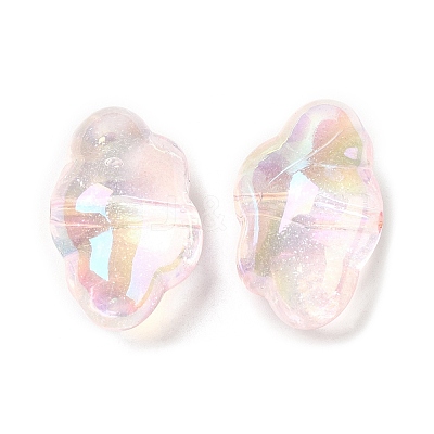 UV Plating Transparent Rainbow Iridescent Acrylic Beads OACR-C016-31A-1