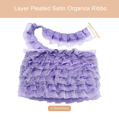 2-Layer Pleated Satin Organza Ribbons PJ-TAC0004-02E-1