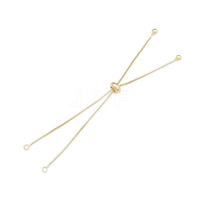 Brass Box Chains Slider Bracelet Making with Tiny Ball Charms BJEW-N021-02-1