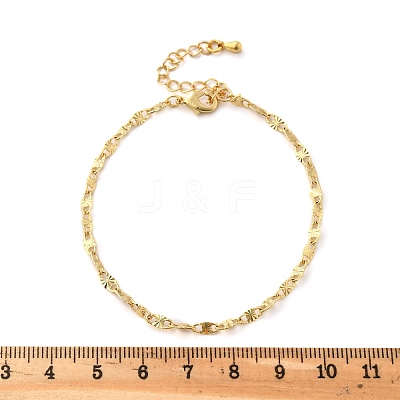 Brass Oval Link Chain Bracelets for Women Men BJEW-F494-04G-1