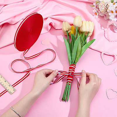 Polyester Stripe Ribbons OCOR-WH0045-12A-1