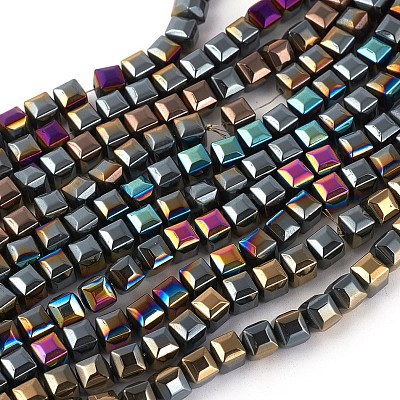 Electroplated Non-magnetic Synthetic Hematite Beads Strands G-P408-D-1