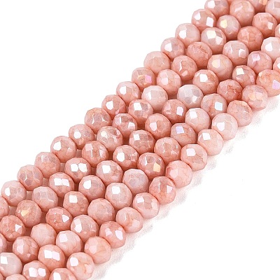 Anti-Tarnish Dyed Rondelle Glass Beads Strands EGLA-T021-3mm-17-15-1