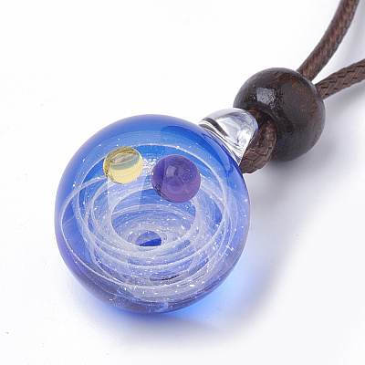 Handmade Gold Sand Lampwork Pendants LAMP-R137-C01-1