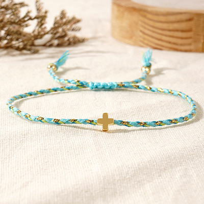 Mother's Day Adjustable Brass Bead Braided Bead Bracelets YE2550-11-1