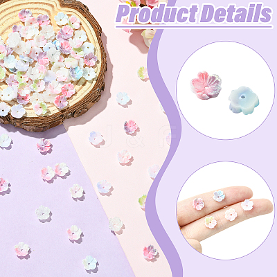 100Pcs Flower Luminous Resin Cabochons MRMJ-CJ0001-36-1
