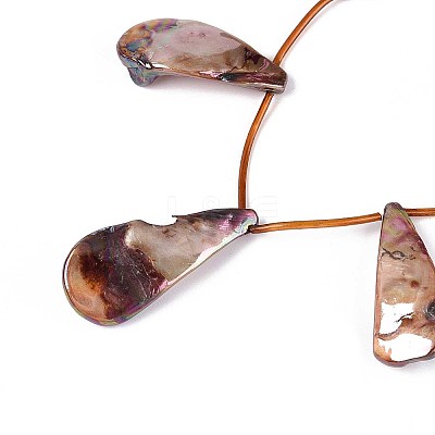 AB Color Plated Dyed Natural Freshwater Shell Beads Strands SHEL-T020-55F-1