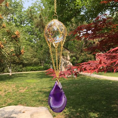 K9 Glass Round Pendant Decorations PW-WG74237-04-1