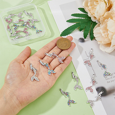 18PCS 3Colors Alloy with Rhinestone Pendants FIND-DC0004-15-1