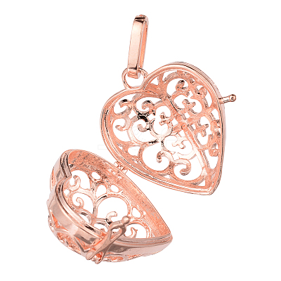 Brass Hollow Heart Cage Pendants KK-E662-21-NR-1