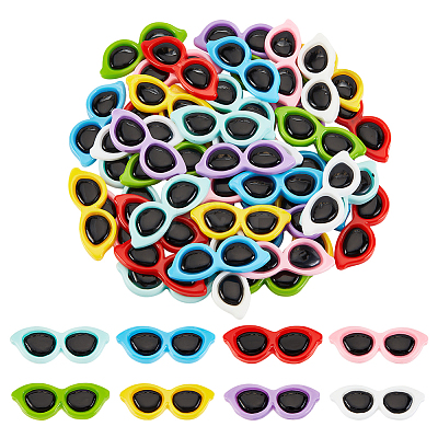 96Pcs 8 Colors Opaque Resin Cabochons RESI-GL0001-04-1