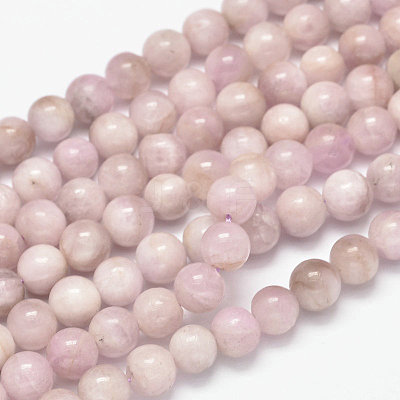 Round Natural Kunzite Beads Strands G-K068-28-6mm-1