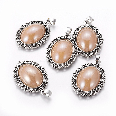 Tibetan Style Alloy Pendants PALLOY-E510-01AS-1