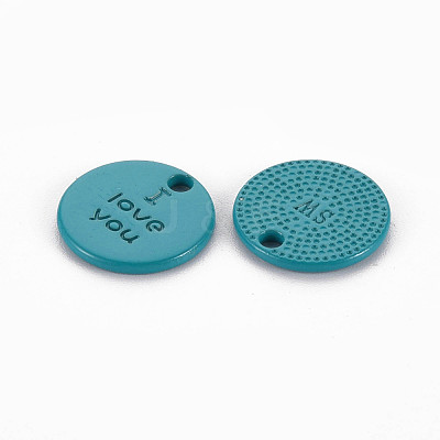 Spray Painted Alloy Charms for Valentine's Day PALLOY-Q433-027A-RS-1