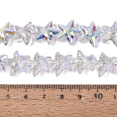 Electroplate Transparent Glass Beads Strands EGLA-Q136-01A-02-1