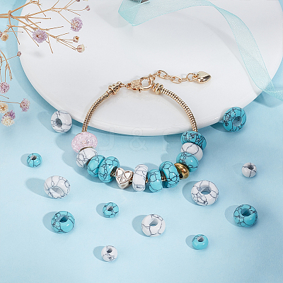 60Pcs 6 Styles Synthetic Turquoise Beads TURQ-PH0001-09-1