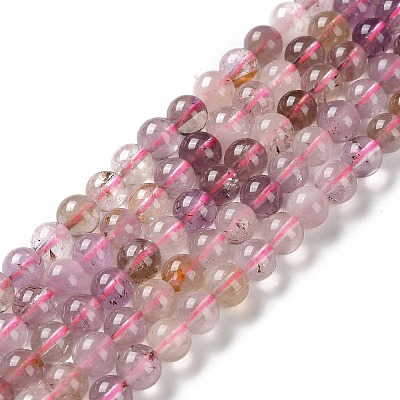 Natural Purple Rutilated Quartz Beads Strands G-M427-A01-01-1