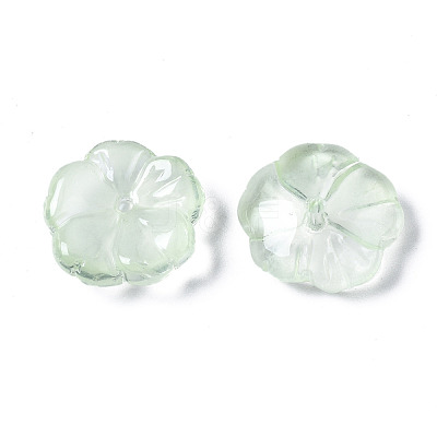 Transparent Spray Painted Imitation Jade Glass Beads GLAA-Q089-003-E003-1