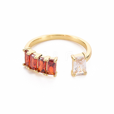 Brass Micro Pave Cubic Zirconia Cuff Rings RJEW-S045-119-NR-1