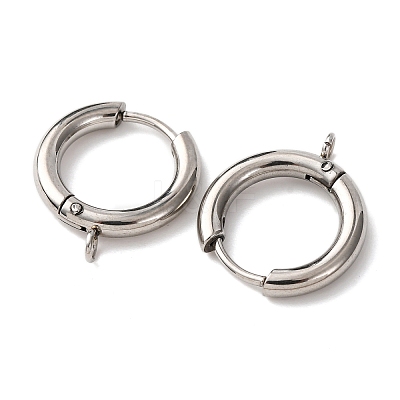 201 Stainless Steel Hoop Earring Findings STAS-D379-06D-P-1