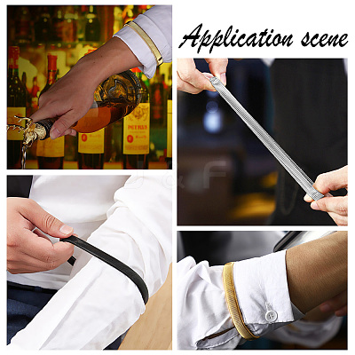 6Pcs 3 Colors High Carbon Steel Stretch Arm Bracelets Set BJEW-GA0001-06-1