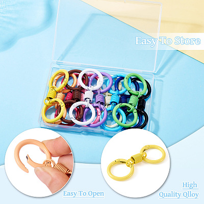 12Pcs 12 Colors Alloy Spring Gate Clasps FIND-TA0008-03-1