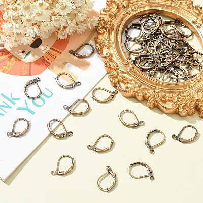 Red Copper Brass Leverback Earring Findings X-EC223-R-1