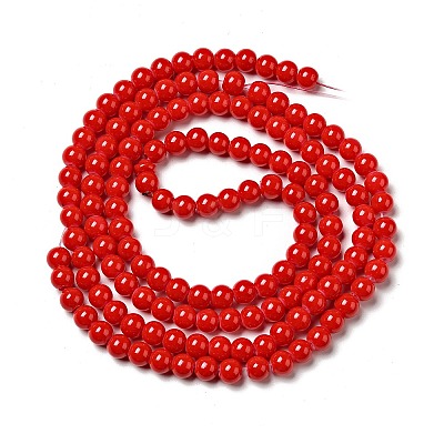 Painted Glass Bead Strands DGLA-S071-6mm-49-1