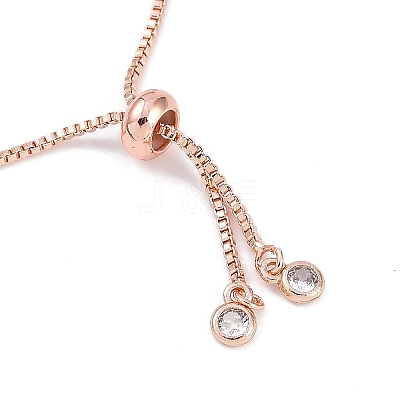 Rack Plating Brass Micro Pave Cubic Zirconia Silder Bracelets BJEW-P341-03RG-1