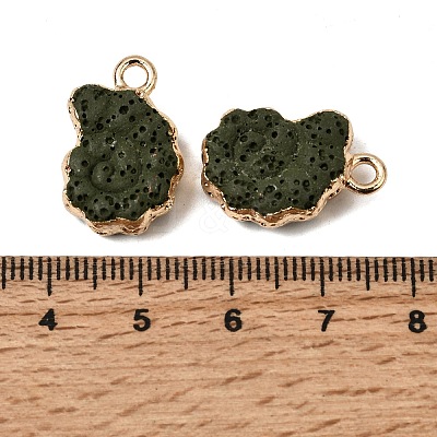 Dyed Synthetic Lava Rock Pendants G-P614-05G-10-1