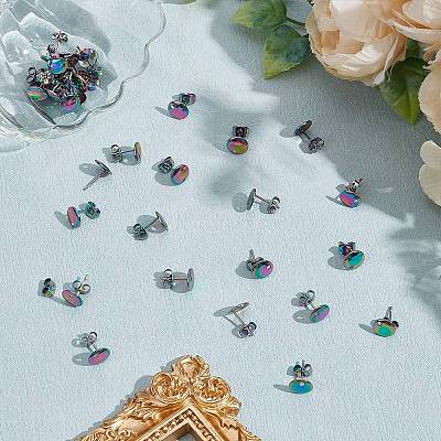 50Pcs Ion Plating(IP) 304 Stainless Steel Stud Earring Findings STAS-AR0002-52-1