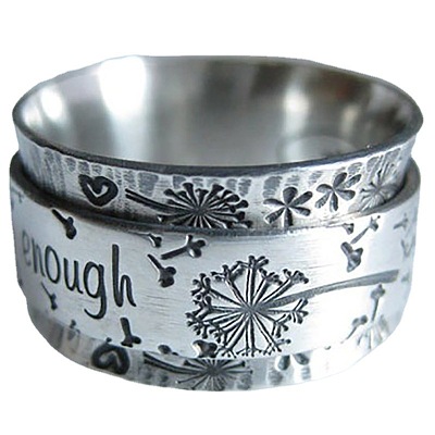 Dandelion with Word Pattern Alloy Finger Rings FS-WG2A4E2-03-1