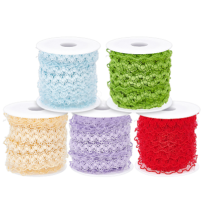 40M 5 Colors Nylon Lace Elastic Webbing OCOR-BC0009-14-1