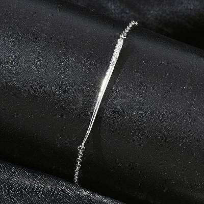 Brass Micro Pave Clear Cubic Zirconia Link Bracelets BJEW-E114-01B-P-1