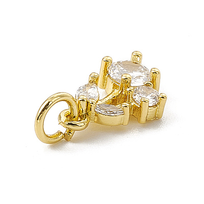 Brass Micro Pave Cubic Zirconia Charms ZIRC-F132-05G-1