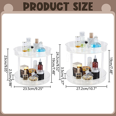 2-Tier Multifunctional Rotating Desktop Plastic Storage Rack ODIS-WH0709-255B-1