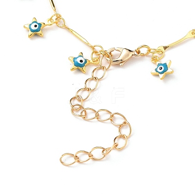 Brass Bar Link Chain Anklets AJEW-AN00319-02-1