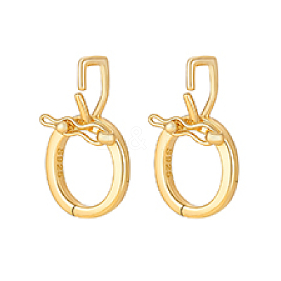 2Pcs Rhodium Plated 925 Sterling Silver Twister Clasps STER-PH0004-51G-1