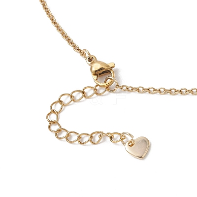 Natural Mixed Gemstone Chip and Round Beaded Pendant 304 Stainless Steel Cable Chain Necklaces for Women NJEW-JN05741-1