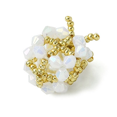 Christmas Seed Beads Beaded Charms PALLOY-MZ00299-02-1