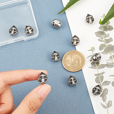 10Pcs Halloween 304 Stainless Steel Beads STAS-DC0008-83-1