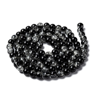 Baking Paint Crackle Glass Bead Strands CCG-S001-8mm-M-1