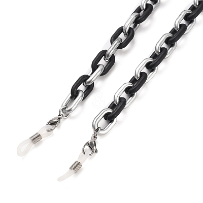 Spray Painted CCB Plastic Linking Eyeglasses Chains AJEW-EH00240-01-1