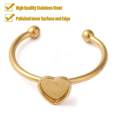 Ion Plating(IP) 304 Stainless Steel Open Cuff Ring Components STAS-I306-01G-1