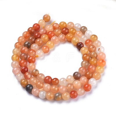 Natural Golden Silk Jade Beads Strands G-K410-07-4mm-1