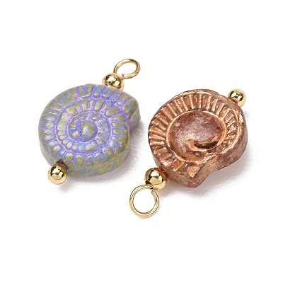 Baking Paint & Golden Metal Enlaced Glass Pendants GL-CBA010C-14G-1
