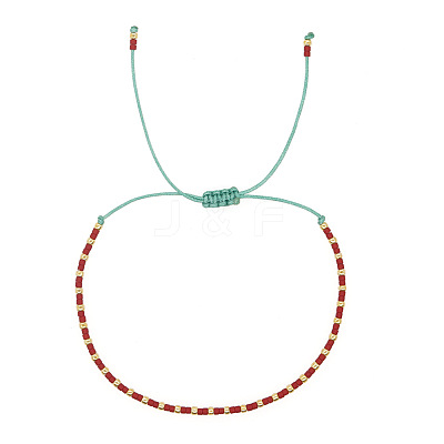 Glass Seed Beads Braided Bead Bracelets MT5795-1-1