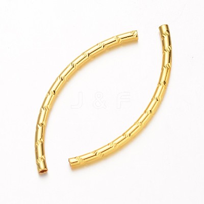 Curved Brass Tube Beads X-KK-D508-13G-1